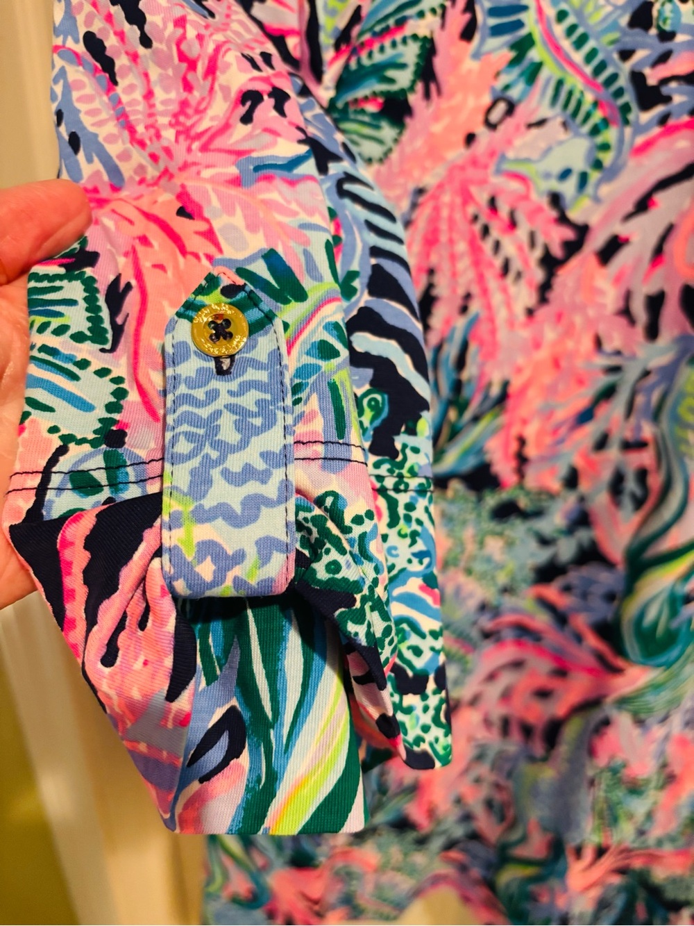 Lilly Pulitzer Tropical Coral-Print Dress in Pink, Blue & Green - Picture 3 of 4